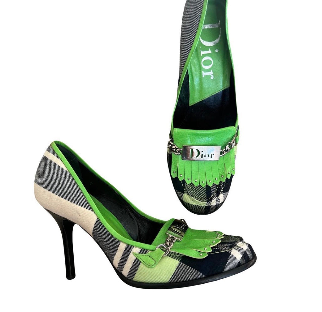 Dior Plaid Pumps